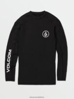 Z0ZR08646 Black Men Lido Solid Long Sleeve Shirt Volcom Clothing