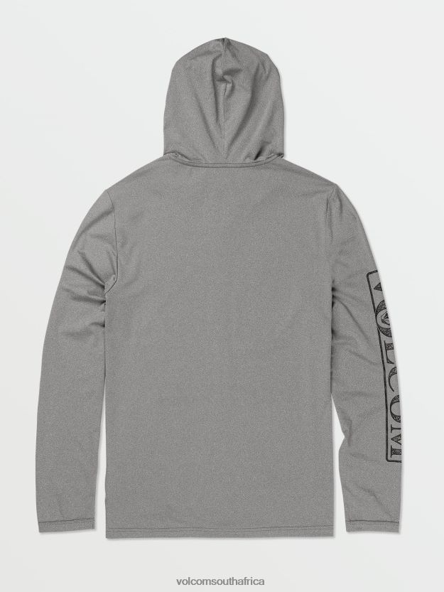 Z0ZR08649 Heather Grey Men Rally Hooded Long Sleeve Shirt Volcom Clothing - Image 2