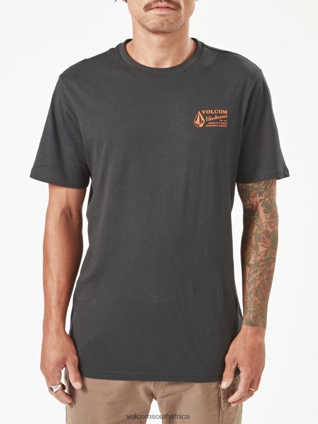 Z0ZR0864 Black Men Workwear Short Sleeve Tee Volcom Clothing - Image 17