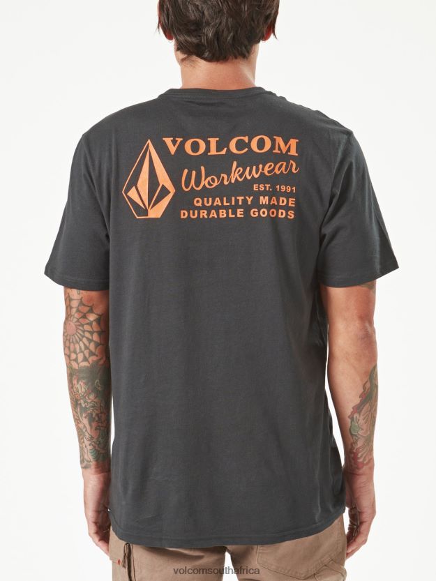 Z0ZR0864 Black Men Workwear Short Sleeve Tee Volcom Clothing - Image 20
