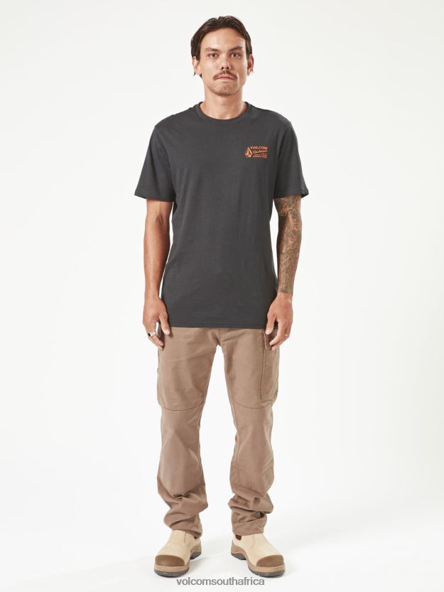 Z0ZR0864 Black Men Workwear Short Sleeve Tee Volcom Clothing - Image 7