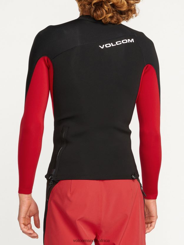 Z0ZR08654 Black Men Surf Vitals Jack Robinson 2MM UPF 50 Wetsuit Jacket Volcom Clothing - Image 14