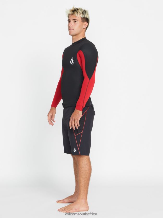 Z0ZR08654 Black Men Surf Vitals Jack Robinson 2MM UPF 50 Wetsuit Jacket Volcom Clothing - Image 15