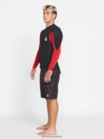 Z0ZR08654 Black Men Surf Vitals Jack Robinson 2MM UPF 50 Wetsuit Jacket Volcom Clothing - Image 16
