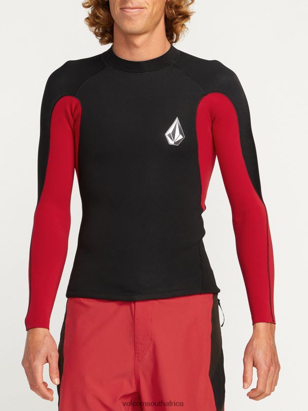 Z0ZR08654 Black Men Surf Vitals Jack Robinson 2MM UPF 50 Wetsuit Jacket Volcom Clothing - Image 9