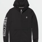 Z0ZR08655 Black Men Rally Hooded Long Sleeve Shirt Volcom Clothing
