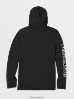 Z0ZR08655 Black Men Rally Hooded Long Sleeve Shirt Volcom Clothing - Image 3