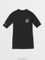 Z0ZR08657 Black Men Lido Solid Short Sleeve Shirt Volcom Clothing