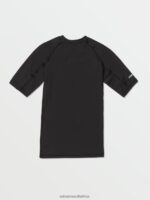 Z0ZR08657 Black Men Lido Solid Short Sleeve Shirt Volcom Clothing - Image 3