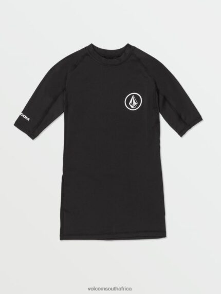 Z0ZR08657 Black Men Lido Solid Short Sleeve Shirt Volcom Clothing