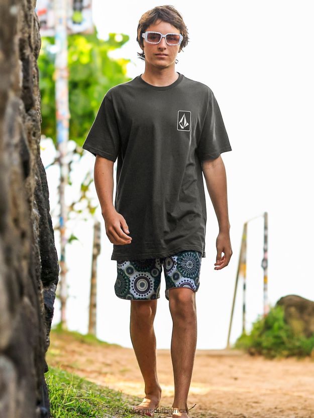 Z0ZR0865 Vintage Black Men Originator Short Sleeve Tee Volcom Clothing - Image 3
