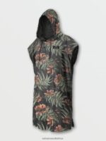Z0ZR08686 Rinsed Black Men Matador Packable Towel Poncho Volcom Surf - Image 2