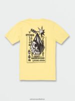 Z0ZR0868 Yellow Flash Men Heavy Living Short Sleeve Tee Volcom Clothing - Image 3