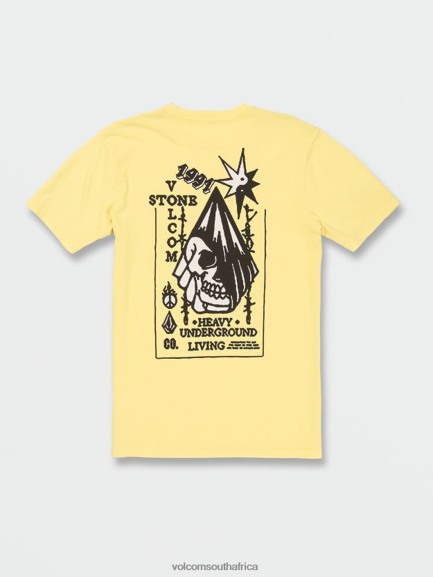 Z0ZR0868 Yellow Flash Men Heavy Living Short Sleeve Tee Volcom Clothing - Image 3