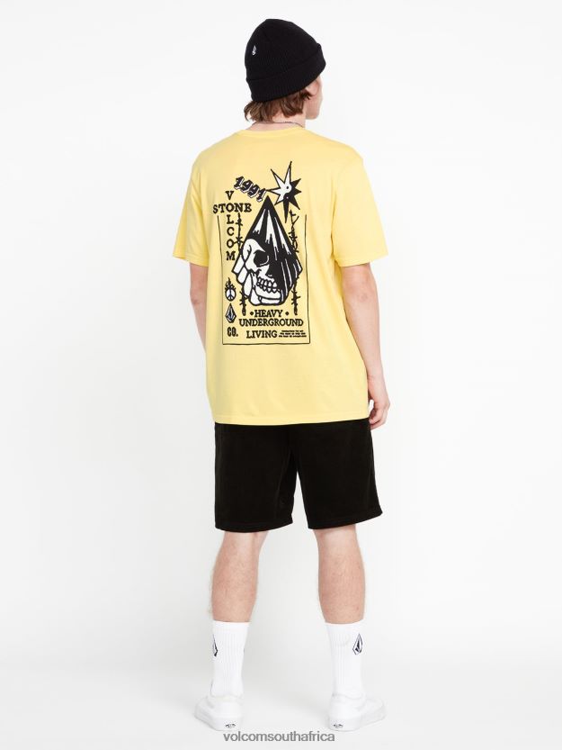 Z0ZR0868 Yellow Flash Men Heavy Living Short Sleeve Tee Volcom Clothing - Image 4