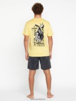 Z0ZR0868 Yellow Flash Men Heavy Living Short Sleeve Tee Volcom Clothing - Image 7