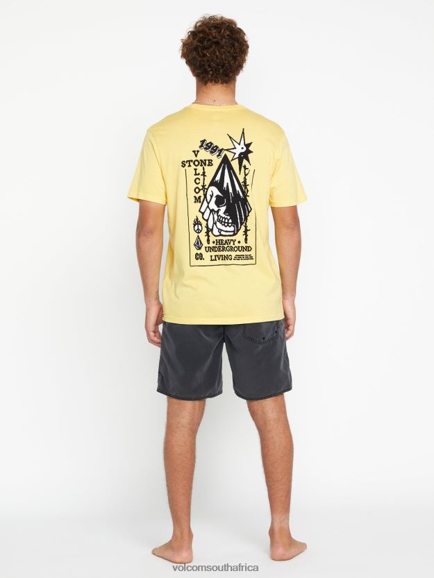 Z0ZR0868 Yellow Flash Men Heavy Living Short Sleeve Tee Volcom Clothing - Image 8