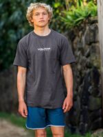 Z0ZR086 Charcoal Men Neweuro Short Sleeve Tee Volcom Clothing - Image 3