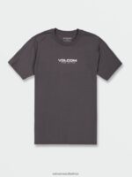 Z0ZR086 Charcoal Men Neweuro Short Sleeve Tee Volcom Clothing - Image 4