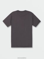 Z0ZR086 Charcoal Men Neweuro Short Sleeve Tee Volcom Clothing - Image 7