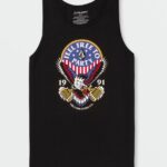 Z0ZR0872 Black Men Freedomeagle Tank Volcom Clothing