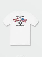 Z0ZR0873 White Men Floridaflag Short Sleeve Tee Volcom Clothing - Image 2