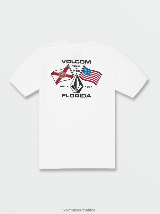 Z0ZR0873 White Men Floridaflag Short Sleeve Tee Volcom Clothing - Image 2