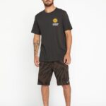 Z0ZR08753 Vintage Black Unisex Farm to Yarn Rayz Short Sleeve Tee Volcom Outdoor