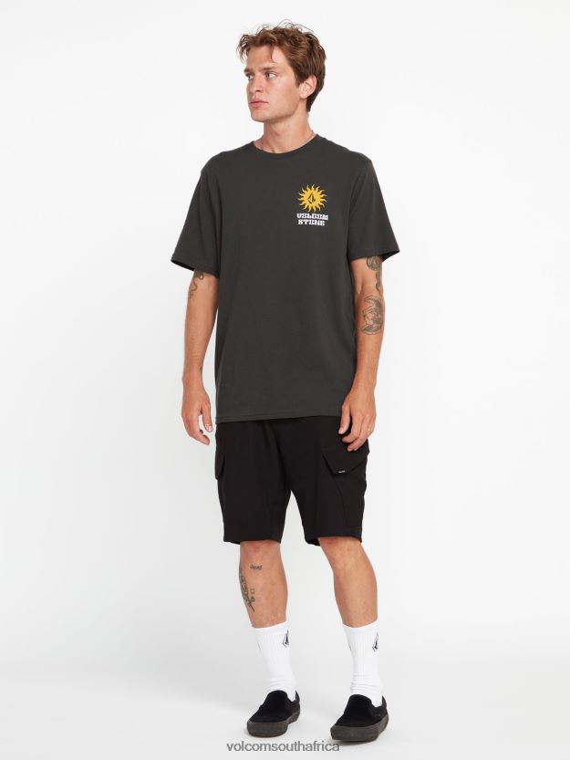 Z0ZR08753 Vintage Black Unisex Farm to Yarn Rayz Short Sleeve Tee Volcom Outdoor - Image 5