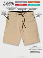 Z0ZR08754 Almond Unisex Veeco Transit Shorts Volcom Outdoor - Image 2