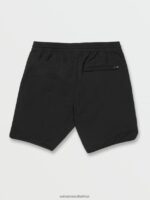 Z0ZR08757 Black Unisex New Aged Stone Elastic Waist Shorts Volcom Outdoor - Image 2