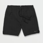 Z0ZR08757 Black Unisex New Aged Stone Elastic Waist Shorts Volcom Outdoor