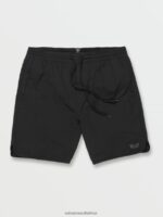 Z0ZR08757 Black Unisex New Aged Stone Elastic Waist Shorts Volcom Outdoor