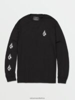 Z0ZR0875 Black Men Iconic Stone Long Sleeve Tee Volcom Clothing