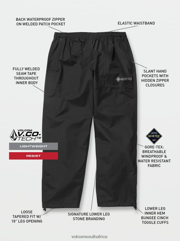 Z0ZR08760 Black Unisex Outer Spaced Gore-Tex Pants Volcom Outdoor - Image 7