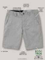 Z0ZR08766 Grey Unisex Frickin Modern Stretch Shorts Volcom Outdoor - Image 11