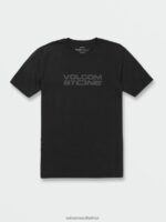 Z0ZR0876 Black Men Euroslash Tech Short Sleeve Tee Volcom Clothing - Image 3