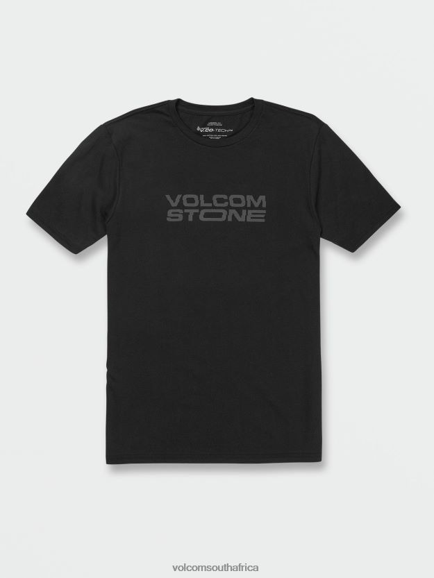 Z0ZR0876 Black Men Euroslash Tech Short Sleeve Tee Volcom Clothing - Image 3