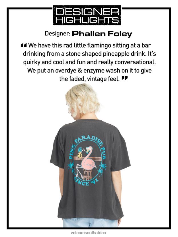 Z0ZR08770 Black Women Stones Throw Short Sleeve Tee Volcom Clothing - Image 2