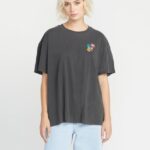 Z0ZR08770 Black Women Stones Throw Short Sleeve Tee Volcom Clothing