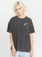 Z0ZR08770 Black Women Stones Throw Short Sleeve Tee Volcom Clothing - Image 5