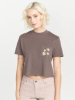 Z0ZR08774 Slate Grey Women Pocket Dial Short Sleeve Tee Volcom Clothing - Image 8