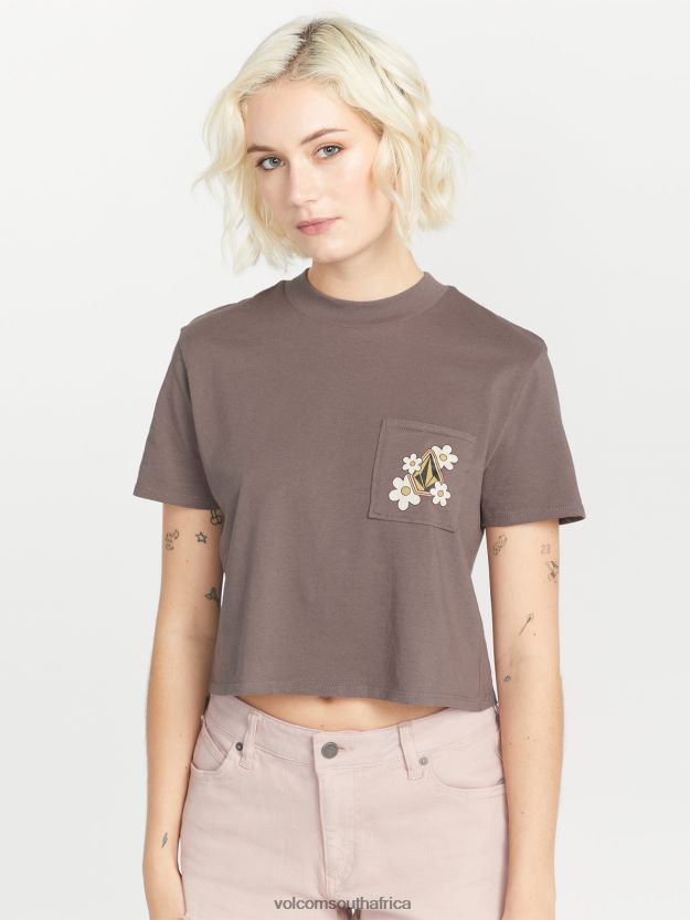 Z0ZR08774 Slate Grey Women Pocket Dial Short Sleeve Tee Volcom Clothing - Image 8