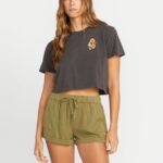 Z0ZR08775 Black Women Enternet Short Sleeve Tee Volcom Clothing