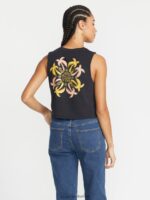 Z0ZR08783 Black Women Stone Hour Crop Tank Volcom Clothing - Image 2