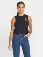 Z0ZR08783 Black Women Stone Hour Crop Tank Volcom Clothing