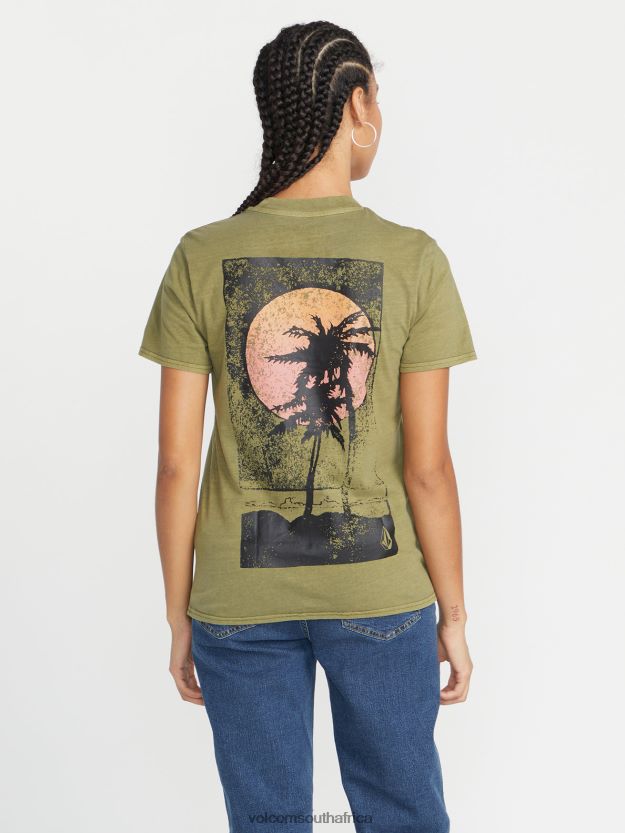 Z0ZR08784 Moss Women Lock It Up Short Sleeve Tee Volcom Clothing - Image 2