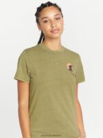 Z0ZR08784 Moss Women Lock It Up Short Sleeve Tee Volcom Clothing - Image 4