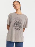 Z0ZR08786 Slate Grey Women Turnt N Burnt Short Sleeve Shirt Volcom Clothing - Image 12