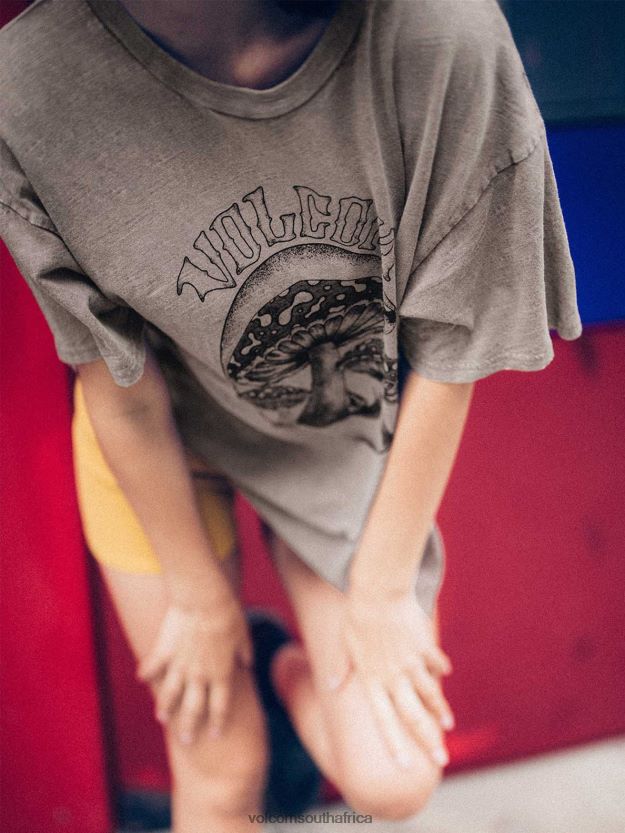 Z0ZR08786 Slate Grey Women Turnt N Burnt Short Sleeve Shirt Volcom Clothing - Image 5